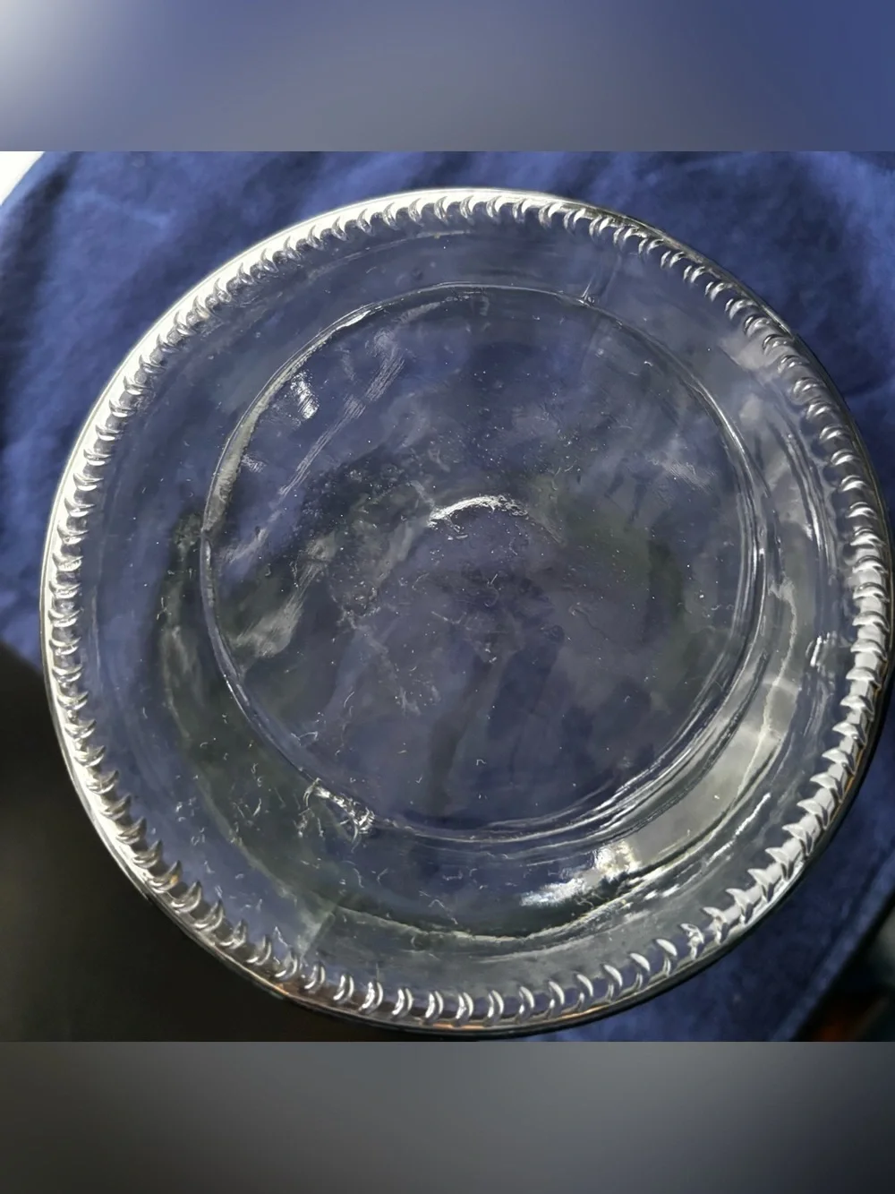 Vtg. Clear Glass Hourglass Vase